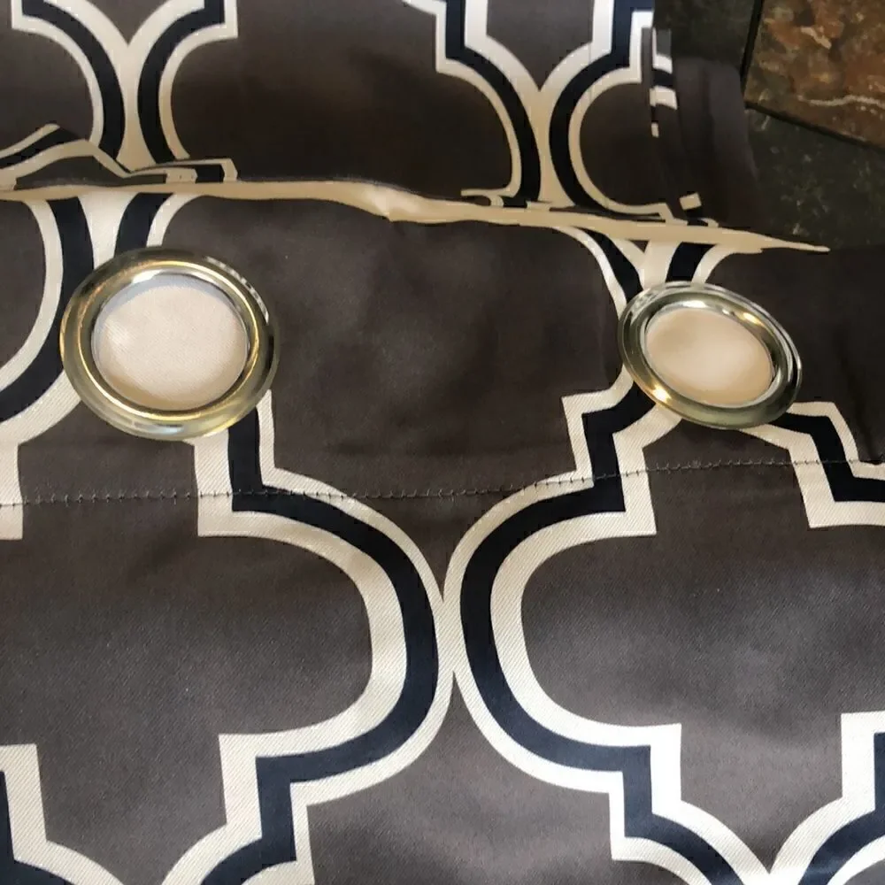 Superior Bohemian Trellis Blackout Grommet Curtain Panel Pair 52” x 108” NWOT